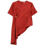 Top asimmetrico MADEA in rosso Loulou de saison - donna 