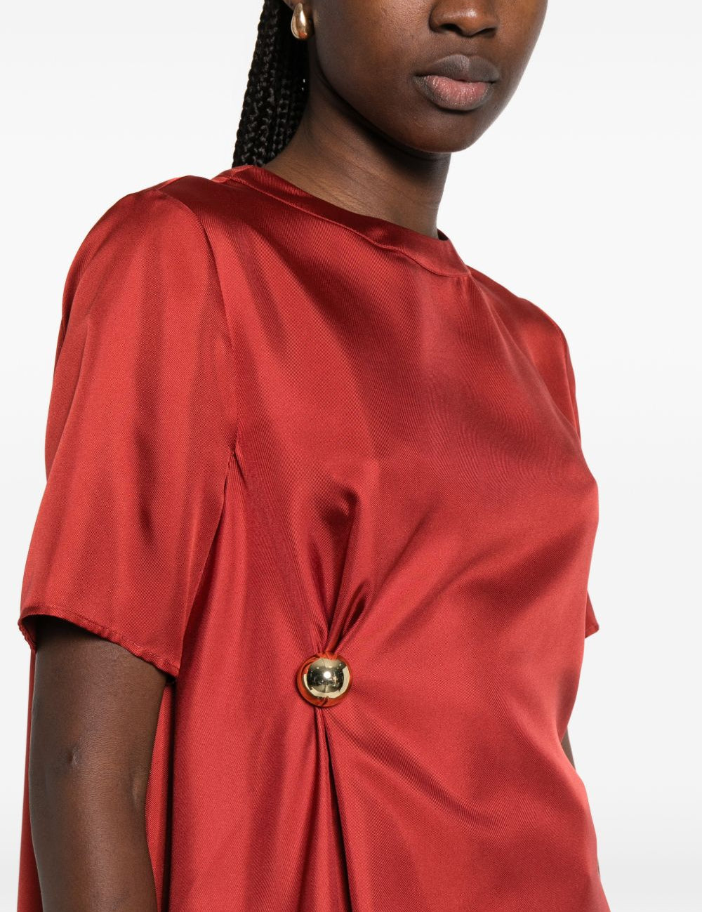 Top asimmetrico MADEA in rosso Loulou de saison - donna 