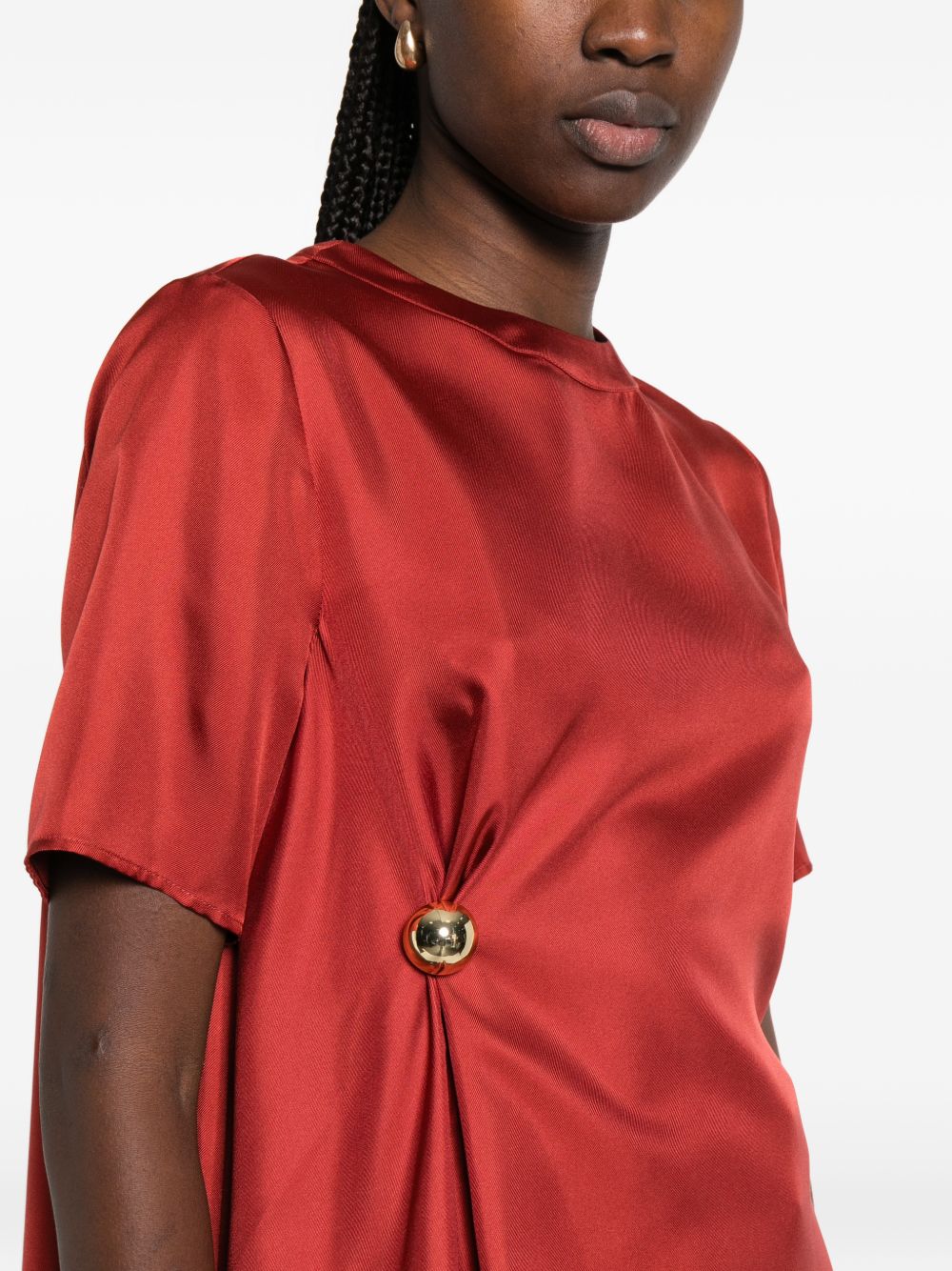 Top asimmetrico MADEA in rosso Loulou de saison - donna 