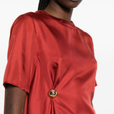 Top asimmetrico MADEA in rosso Loulou de saison - donna 