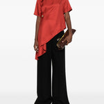 Top asimmetrico MADEA in rosso Loulou de saison - donna 