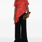 Top asimmetrico MADEA in rosso Loulou de saison - donna 