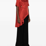 Top asimmetrico MADEA in rosso Loulou de saison - donna 