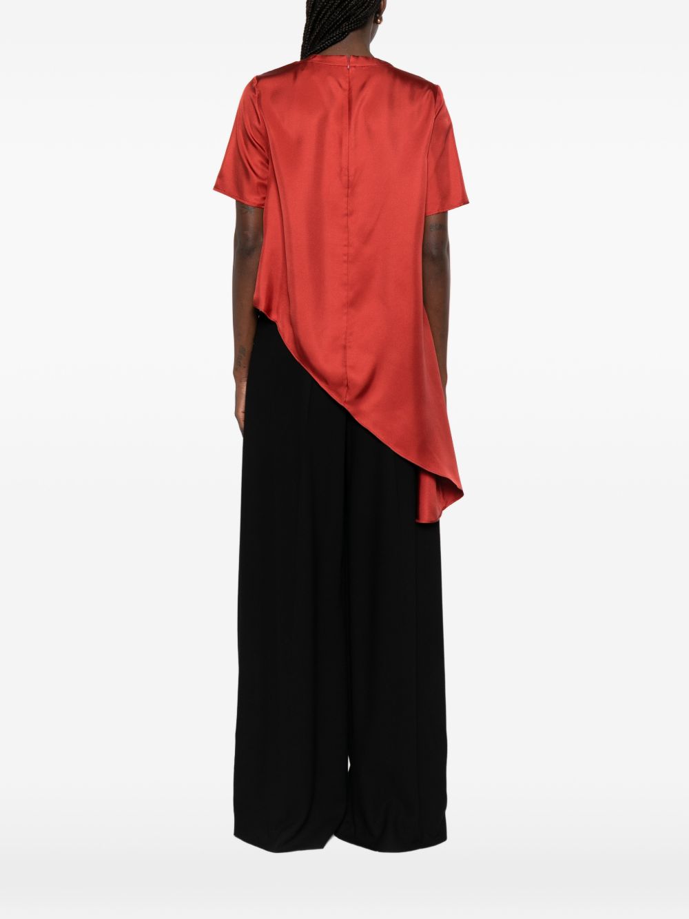 Top asimmetrico MADEA in rosso Loulou de saison - donna 