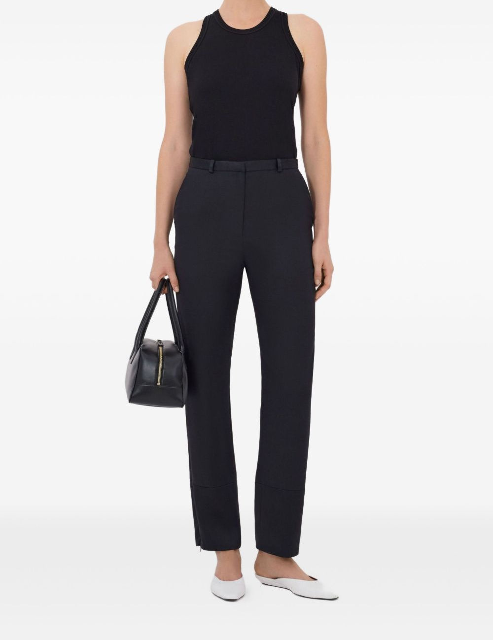 Pantaloni Mahoney con cintura in nero Loulou de saison - donna 