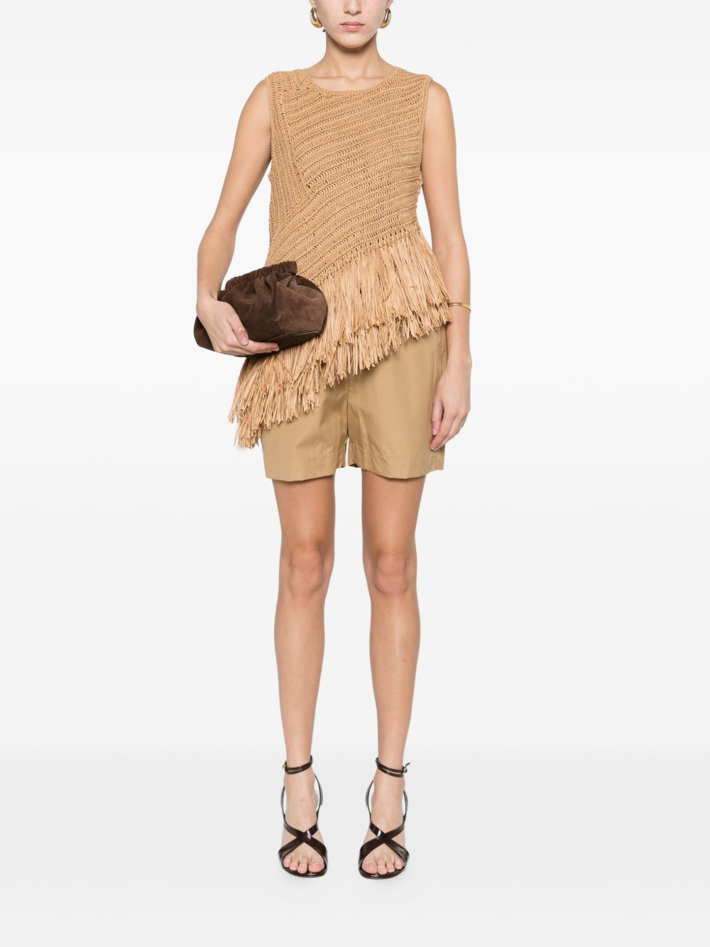 Shorts con coulisse in beige Loulou de saison - donna 