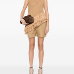 Shorts con coulisse in beige Loulou de saison - donna 