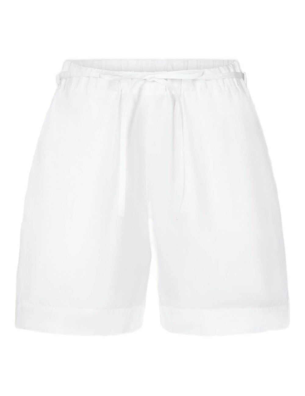 Shorts Malone con coulisse in bianco Loulou de saison - donna 