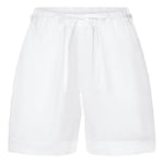 Shorts Malone con coulisse in bianco Loulou de saison - donna 