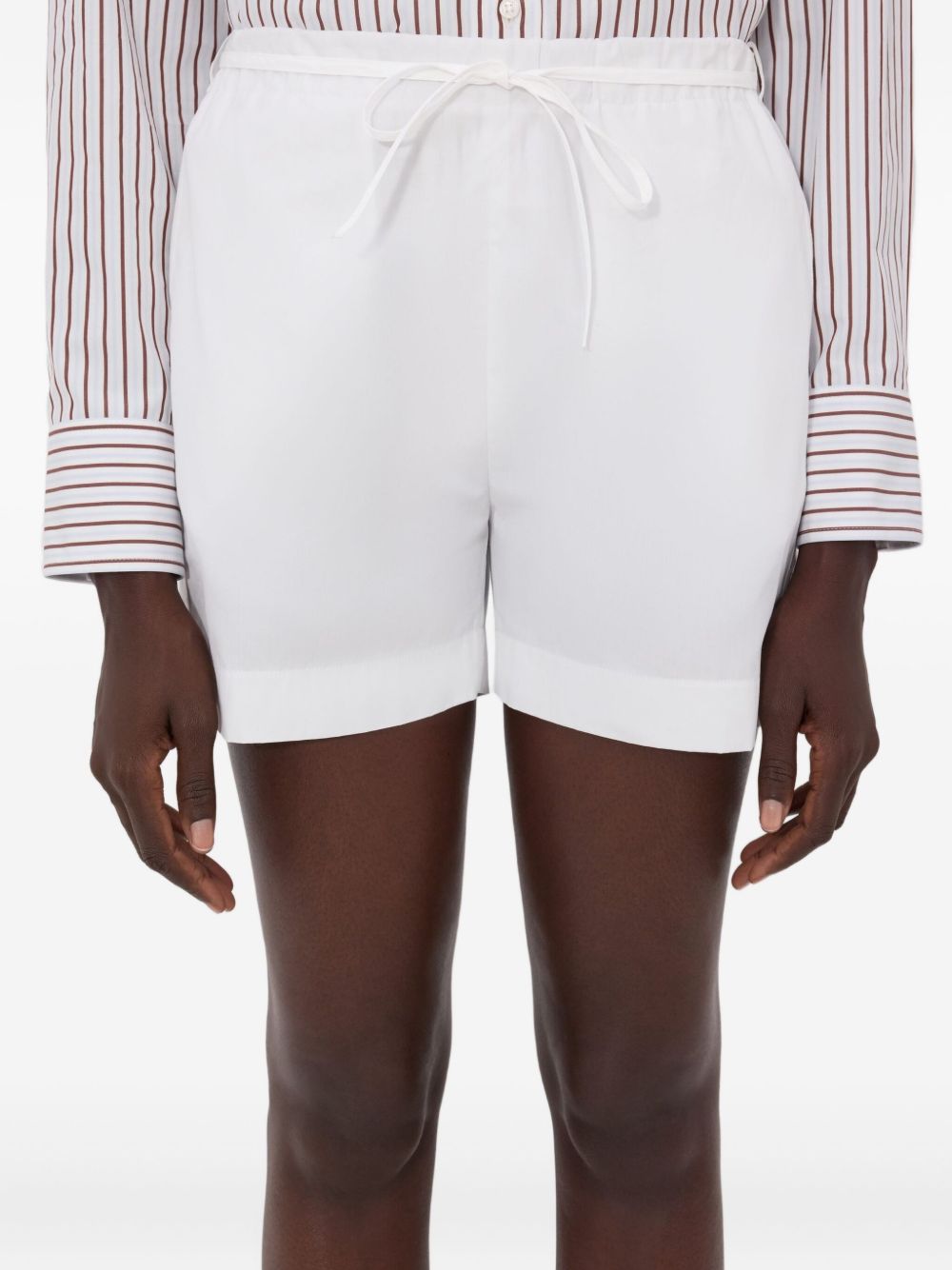 Shorts Malone con coulisse in bianco Loulou de saison - donna 
