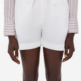 Shorts Malone con coulisse in bianco Loulou de saison - donna 