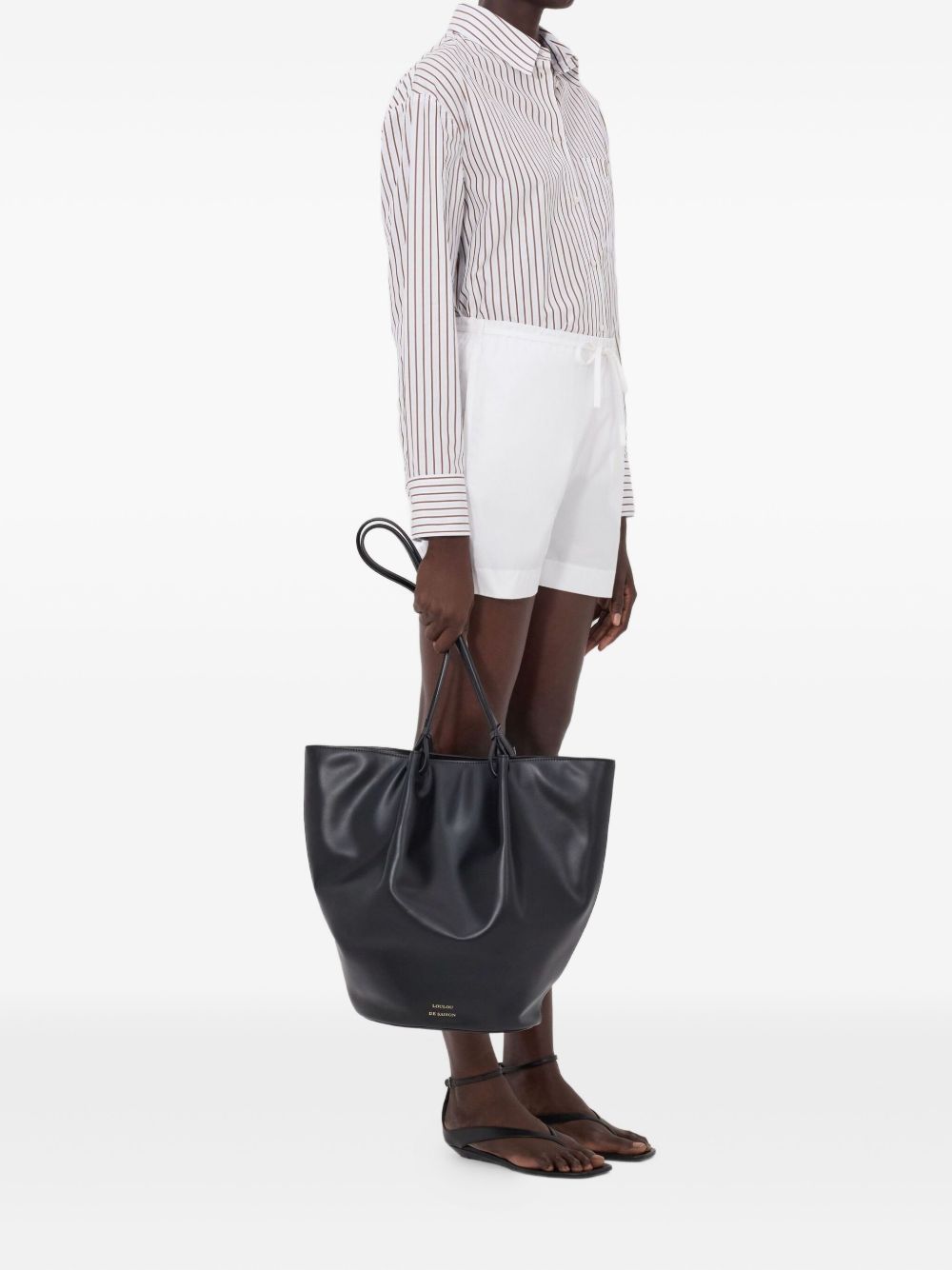 Shorts Malone con coulisse in bianco Loulou de saison - donna 