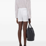 Shorts Malone con coulisse in bianco Loulou de saison - donna 