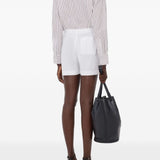 Shorts Malone con coulisse in bianco Loulou de saison - donna 
