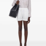 Shorts Malone con coulisse in bianco Loulou de saison - donna 