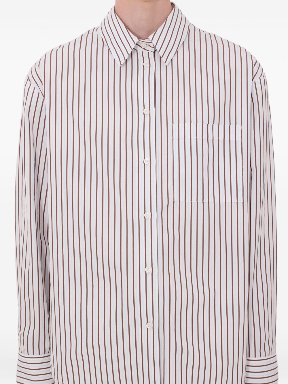 Camicia maud a righe multicolor loulou de saison - donna 