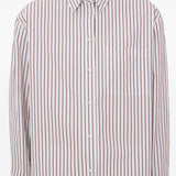 Camicia maud a righe multicolor loulou de saison - donna 