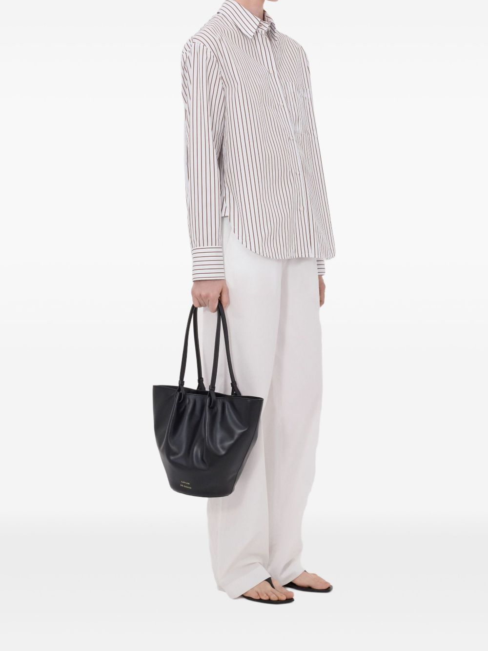 Camicia maud a righe multicolor loulou de saison - donna 
