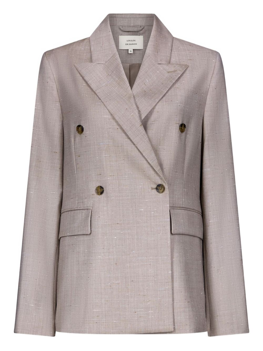 Blazer doppiopetto Norma con revers a lancia in taupe Loulou de saison - donna 