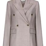 Blazer doppiopetto Norma con revers a lancia in taupe Loulou de saison - donna 