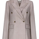 Blazer doppiopetto Norma con revers a lancia in taupe Loulou de saison - donna 