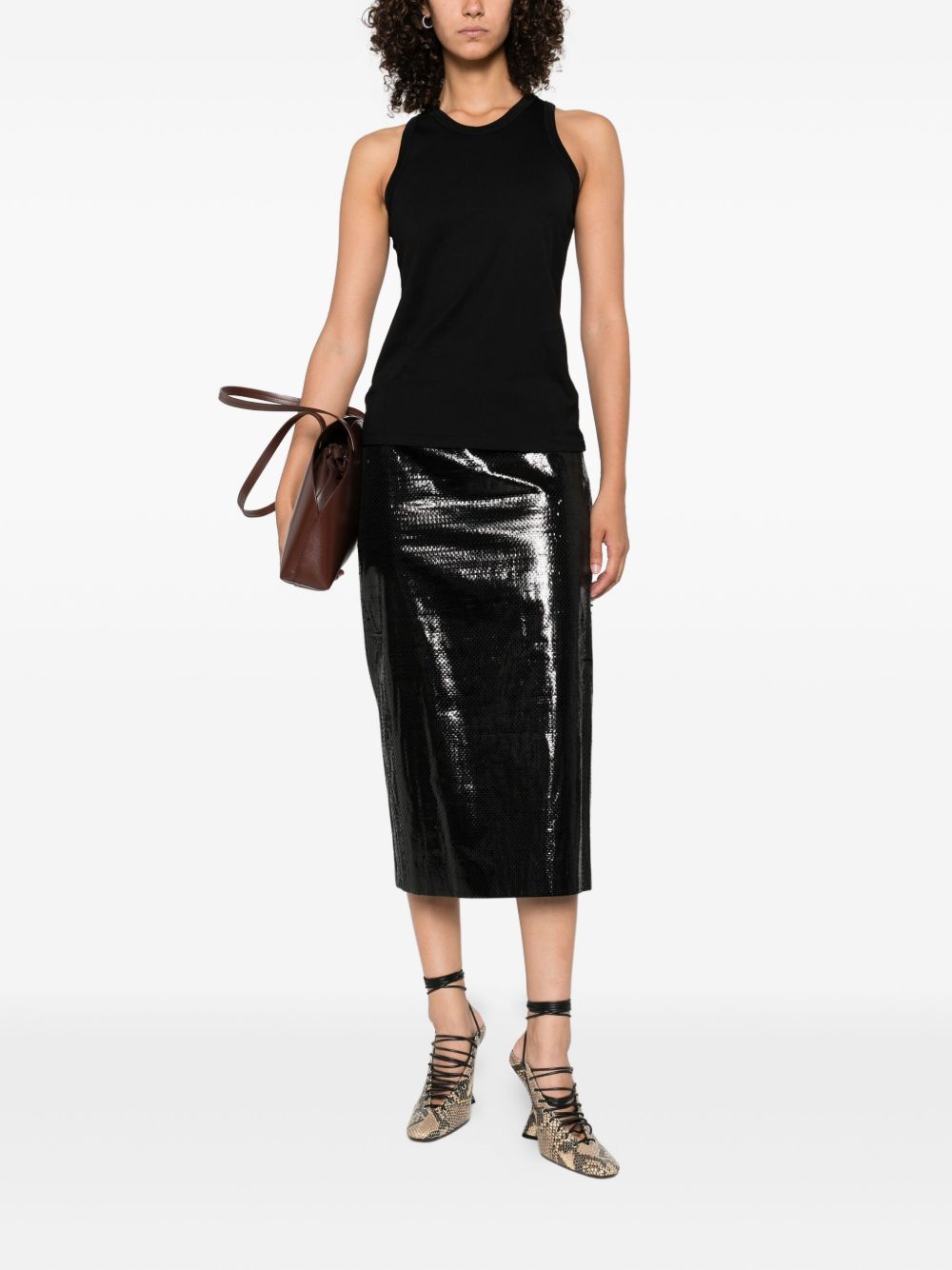 Canotta in cotone in nero Loulou De Saison - donna 