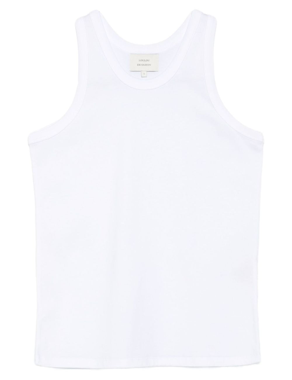 Canotta in cotone in bianco Loulou de saison - donna 