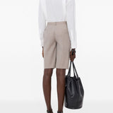 Shorts al ginocchio in beige Loulou de saison - donna 