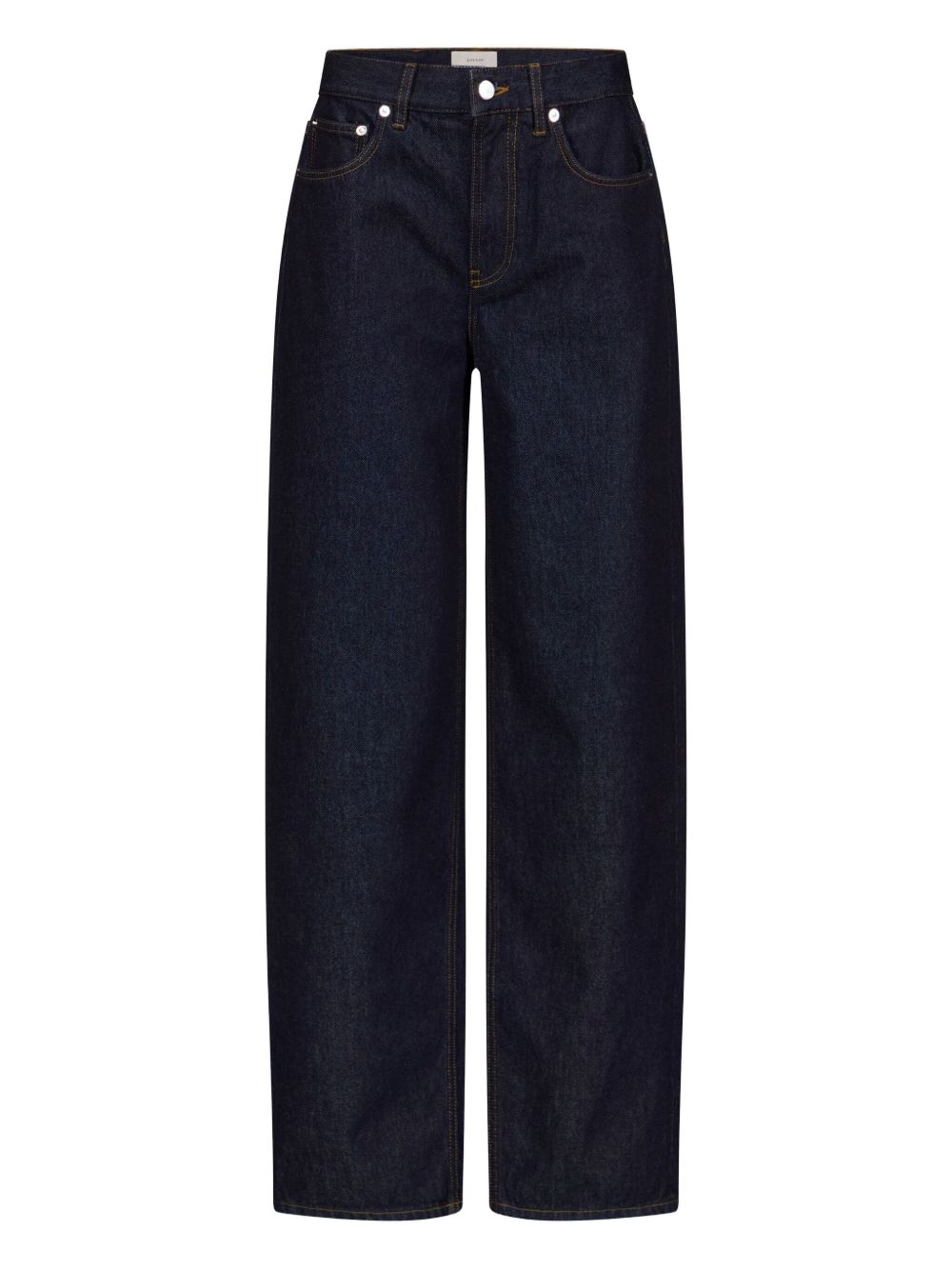 Jeans Samur a cinque tasche con logo e toppa in blu Loulou de saison - donna 