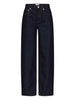 Jeans Samur a cinque tasche con logo e toppa in blu Loulou de saison - donna