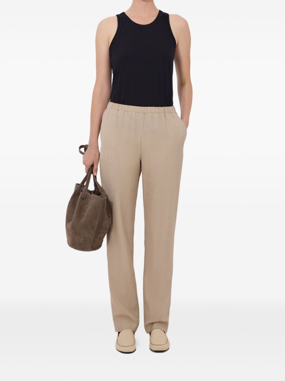 Pantaloni elasticizzati Scot in beige Loulou de saison - donna 