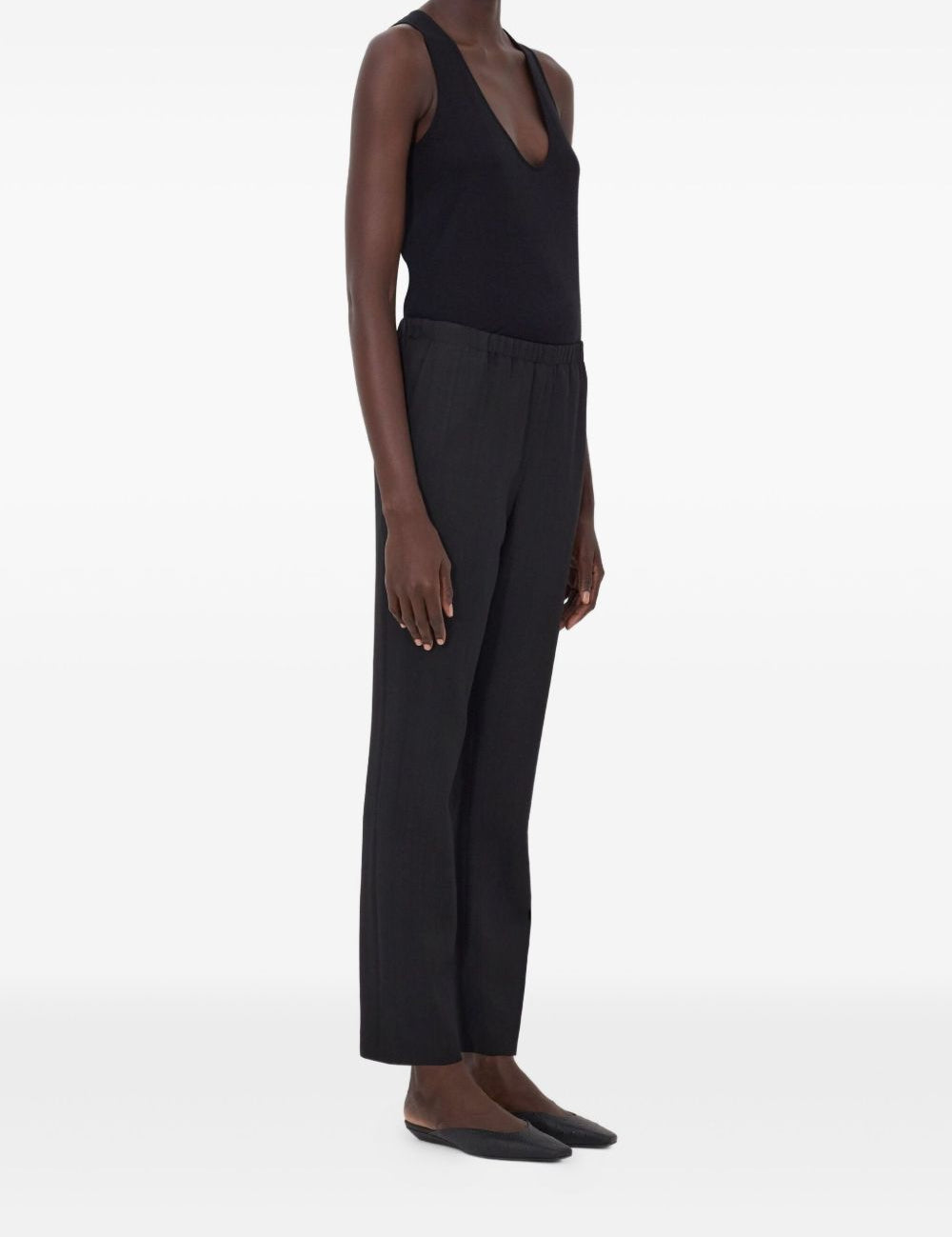 Pantaloni elasticizzati Scot in nero Loulou de saison - donna 