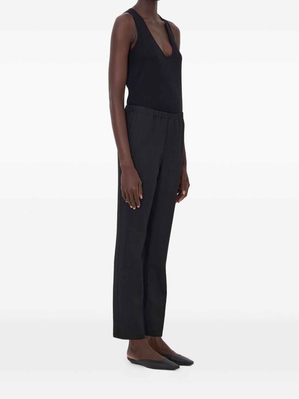 Pantaloni elasticizzati Scot in nero Loulou de saison - donna 