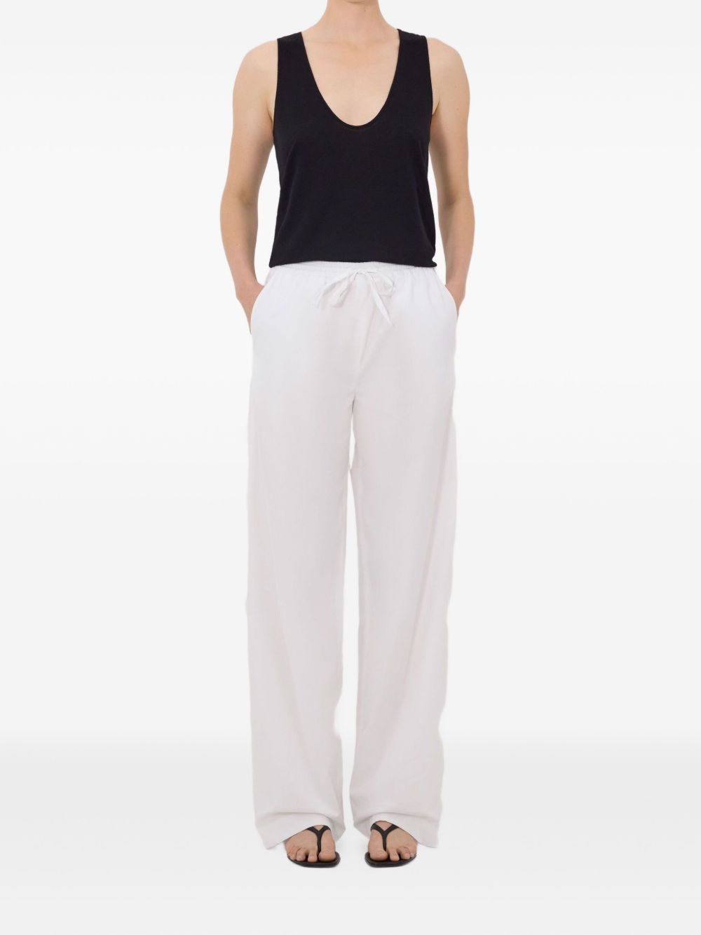 Pantaloni Sero LDS con coulisse in bianco Loulou de saison - donna 