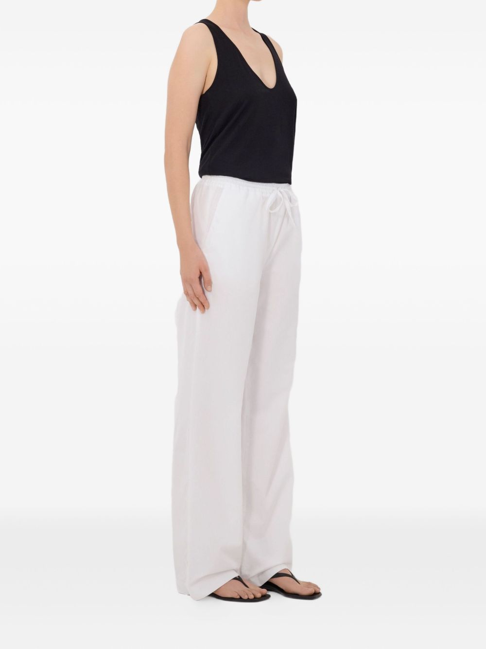 Pantaloni Sero LDS con coulisse in bianco Loulou de saison - donna 
