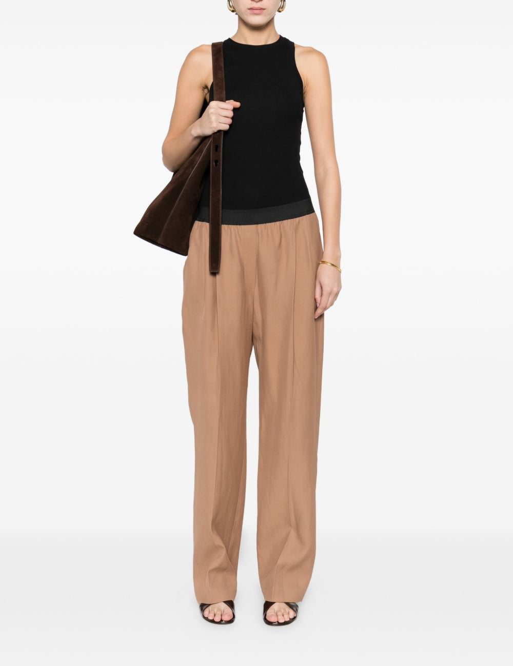 Pantaloni plissé in beige Loulou de saison - donna 