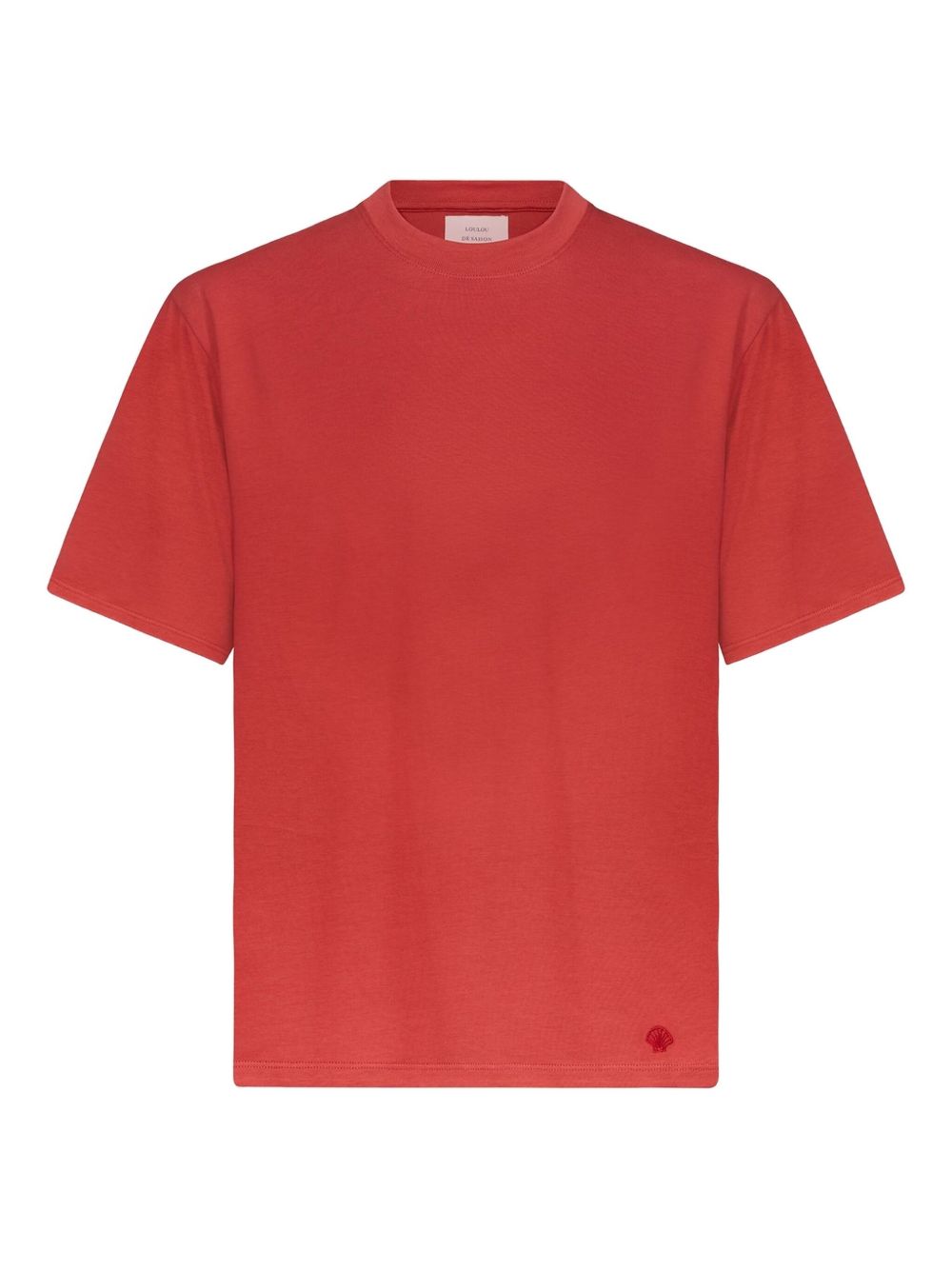 T-shirt girocollo Telanto Lds con ricamo logo in rosso Loulou de saison - donna 