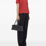 T-shirt girocollo Telanto Lds con ricamo logo in rosso Loulou de saison - donna 
