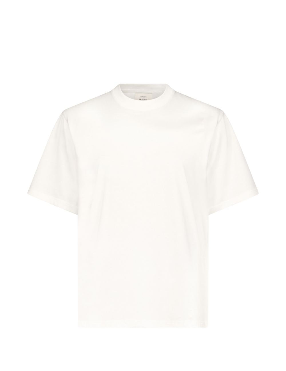 T-shirt in cotone girocollo in bianco Loulou de saison - donna 