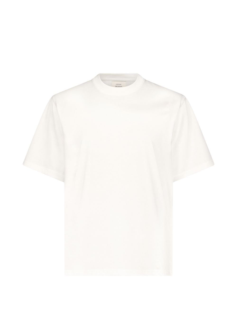 T-shirt in cotone girocollo in bianco Loulou de saison - donna 