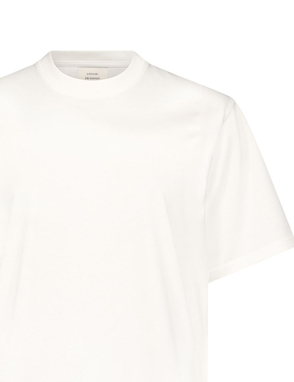 T-shirt in cotone girocollo in bianco Loulou de saison - donna 