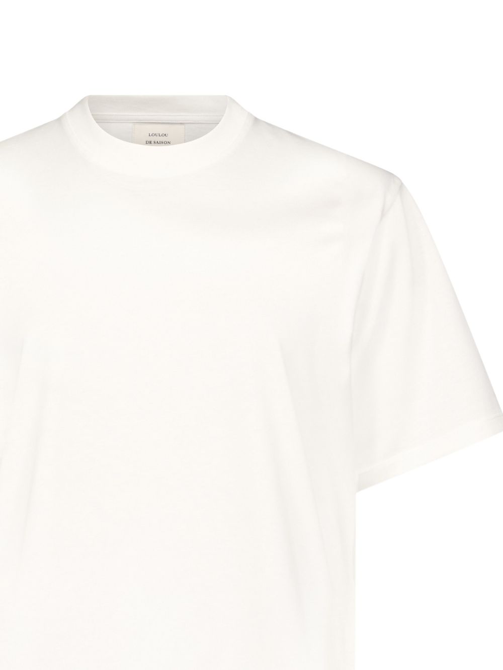T-shirt in cotone girocollo in bianco Loulou de saison - donna 