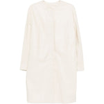 Cappotto monopetto senza colletto in bianco LouLou de Saison - donna 