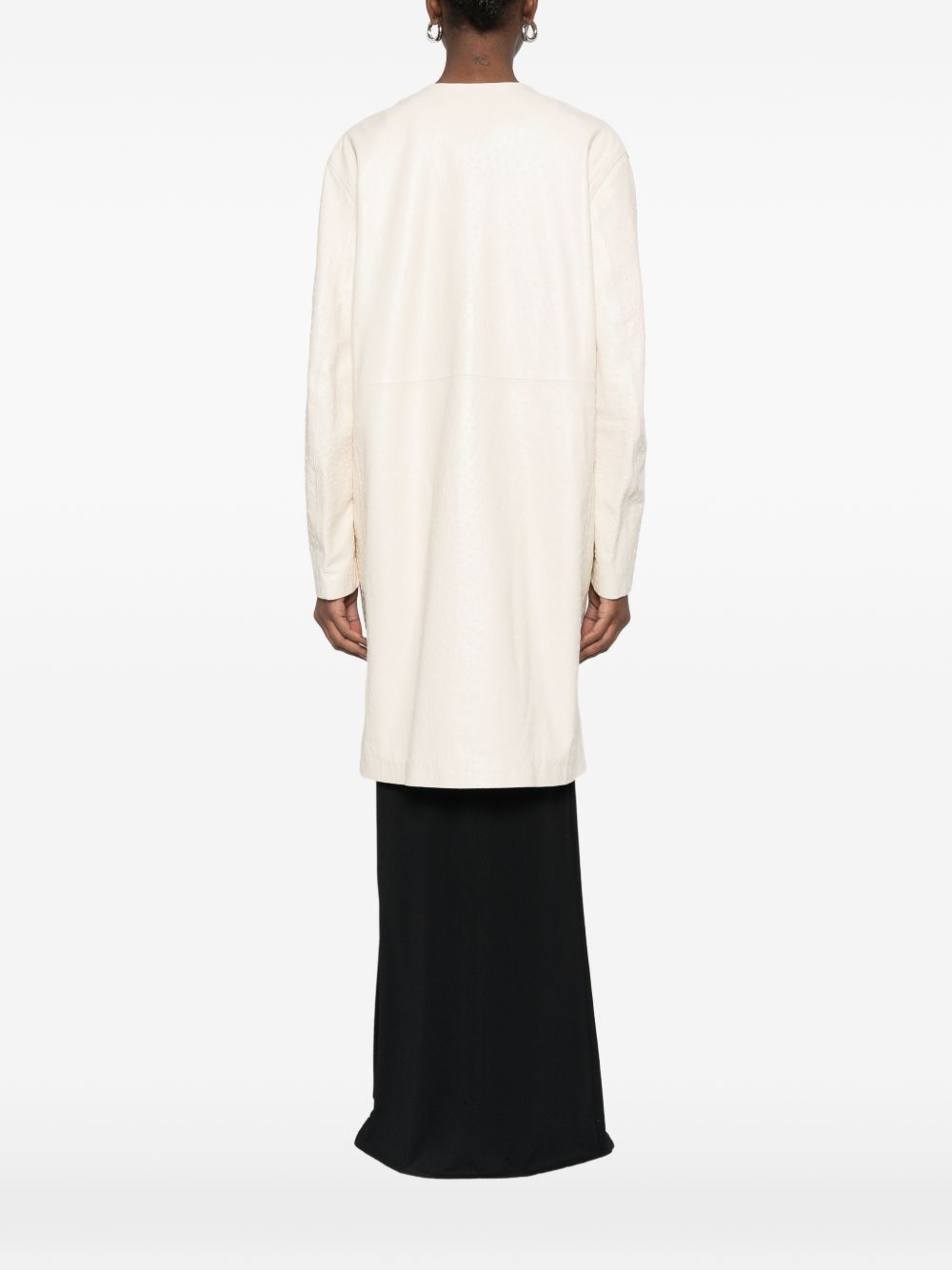 Cappotto monopetto senza colletto in bianco LouLou de Saison - donna 