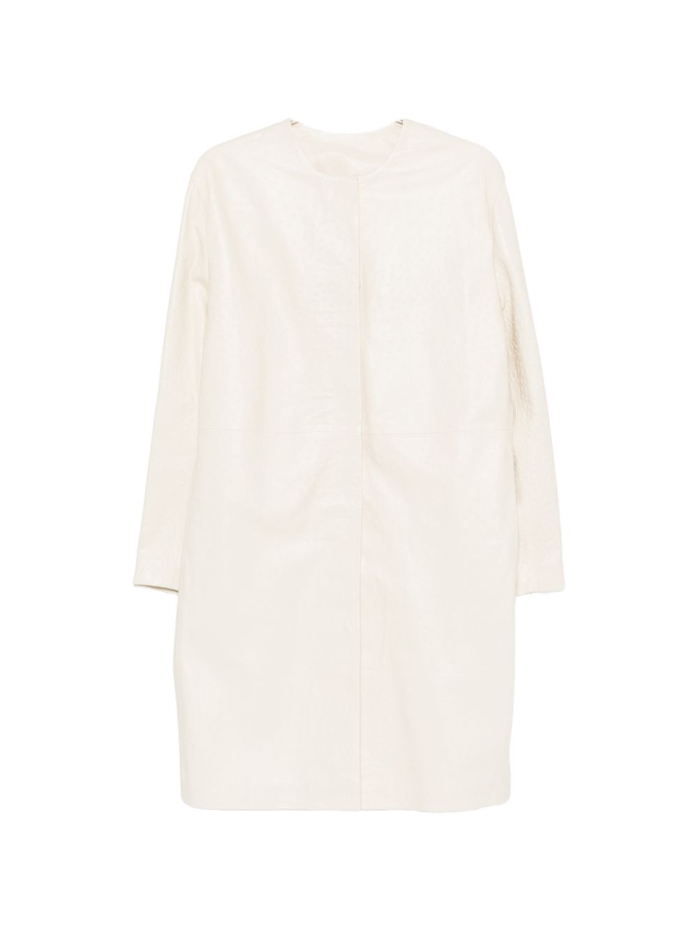 Cappotto monopetto senza colletto in bianco LouLou de Saison - donna 