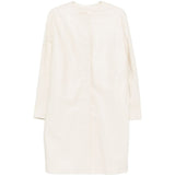 Cappotto monopetto senza colletto in bianco LouLou de Saison - donna 