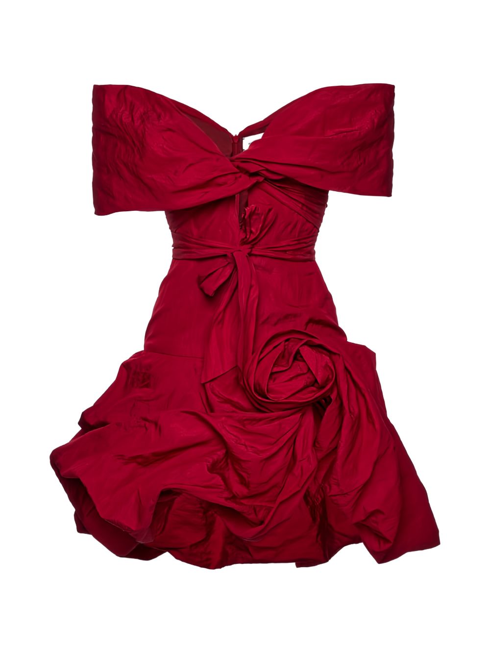 Mini abito con spalle scoperte con dettagli floreali in rosso Magda butrym - donna 