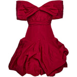Mini abito con spalle scoperte con dettagli floreali in rosso Magda butrym - donna 