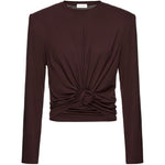 T-shirt con nodo in marrone Magda Butrym - donna 