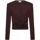 T-shirt con nodo in marrone Magda Butrym - donna 
